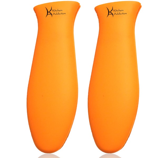 Silicone Hot Handle Holder 2 Pack by Kitchen Addiction - Orange
