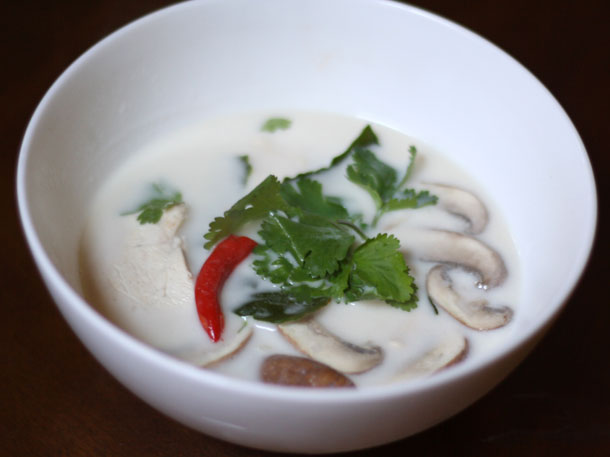 Thai Coconut Chicken Soup (Tom Kha Gai) with Mushrooms